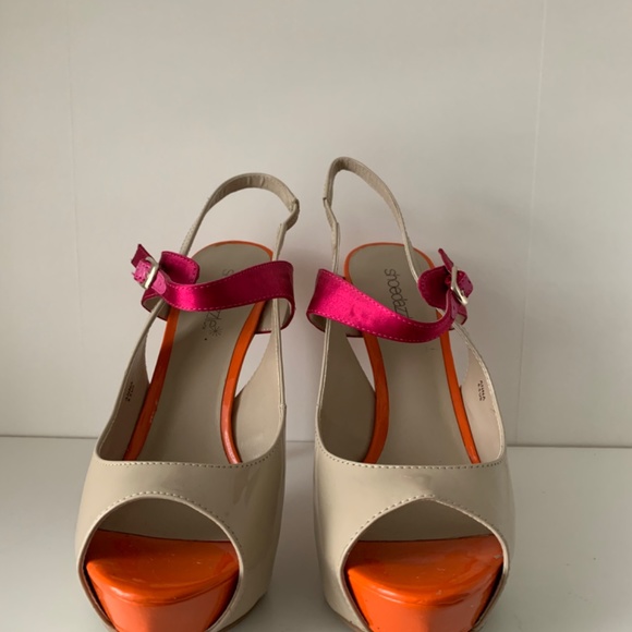 Colour block open toe heels - Picture 4 of 4
